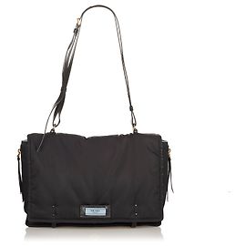 Cartable Prada Tessuto Etiquette Noir Noir