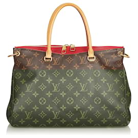 Louis Vuitton-Louis Vuitton Brown Monogram Pallas MM Handbag-Brown,Red