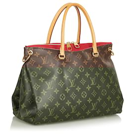 Louis Vuitton-Louis Vuitton Brown Monogram Pallas MM Handbag-Brown,Red