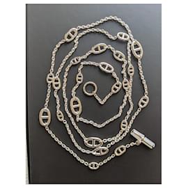 Hermès-Farandole 160 cm Sterling Silver Long Necklace-Silver hardware