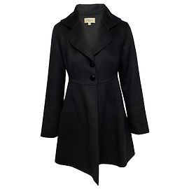 Temperley London Short Coat in Black Angora Wool Black