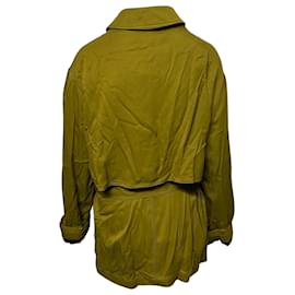 Haider Ackermann-Haider Ackermann Trench-coat à nouer à la taille en viscose verte-Vert