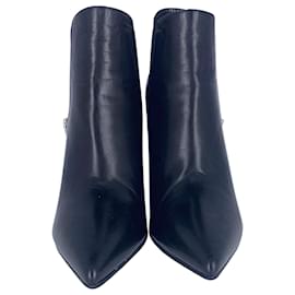 Yves Saint Laurent-Botines Stiletto de Yves Saint Laurent en cuero negro-Negro