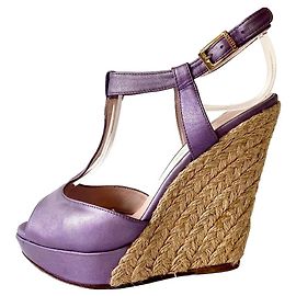 Talons hauts compensés Versace en lilas métallisé Violet Métallisé