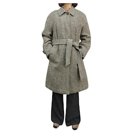 Burberry-Burberry Vintage-Tweed-Mantel für Damen 44-Grau