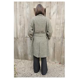Burberry-Burberry Vintage-Tweed-Mantel für Damen 44-Grau