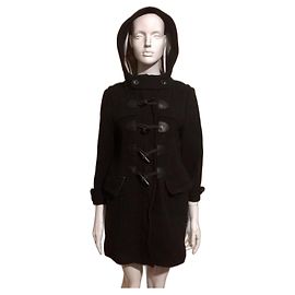 Burberry Brit Hooded duffle coat with nova check lining Black