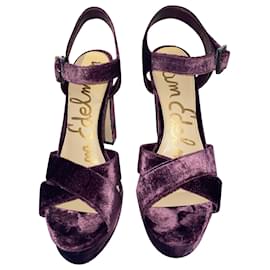 Sam Edelman-Sam Edelman Arlene Platform Heels 115 In purple velvet-Purple