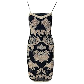 Needle & Thread Slim Strap Beaded Midi Dress in Black Polyester Multiple colors