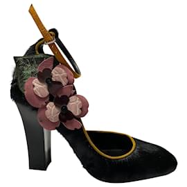 Autre Marque-Fabrizio Viti Violets For Your Fur Pumps in Black Fur-Black