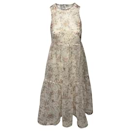 Ulla Johnson-Ulla Johnson Floral Chiffon Dress in White Silk-White