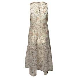 Ulla Johnson-Ulla Johnson Floral Chiffon Dress in White Silk-White