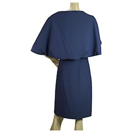 Autre Marque-Vrettos Vrettakos Vestido azul de capa sin mangas hasta la rodilla-Azul