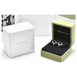Van Cleef & Arpels-Van Cleef & Arpels Vintage Alhambra  Gold Onyx Earrings-Multiple colors