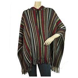 Capa MISSONI multicolor zig zag listrado de padrão listrado de lã com capuz OS Multicor