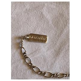 Satellite-Necklace with bib pendant-Silvery,White
