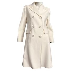 Dior-lined breasted coat-Cream