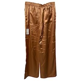 Tom Ford-Tom Ford Wide Leg Pants in Gold Silk-Orange