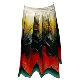 Mary Katrantzou-Mary Katrantzou Folk-print Midi Skirt In Multicolour Cotton-Multiple colors