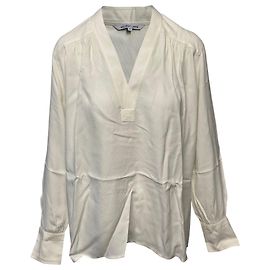 Helmut Lang Jacquardbluse in weißer Viskose Weiß