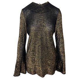 Ellery Inception Fluted Sleeve Top in Black Viscose Black