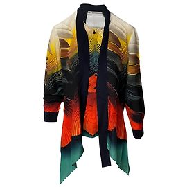 Mary Katrantzou Flight Feather Print Blouse in Multicolor Silk  Other Python print