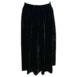 Golden Goose-Golden Goose Cassiopeia Skirt in Black Velvet-Black