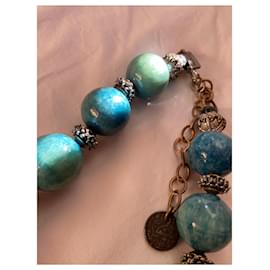 Autre Marque-Necklace and earrings set-Blue