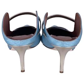 Autre Marque-Malone Souliers Maureen 70mm Heels in Blue Silk-Blue