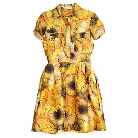 Autre Marque Naeem Khan Kleid mit Sonnenblumen. Gelb