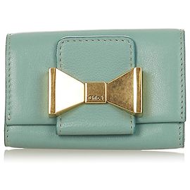Chloé Porte-clés Chloe Green Bow en cuir Vert Vert clair