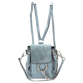 Chloé Chloe Blauer Faye Lederrucksack Blau Hellblau