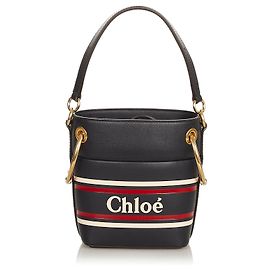 Chloé Chloe Blue Mini Roy Leder Beuteltasche Blau Mehrfarben Marineblau