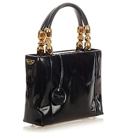 Dior-Dior Black Malice Patent Leather Handbag-Black