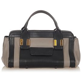 Chloé Cartable en cuir noir Alice Chloe Noir Gris
