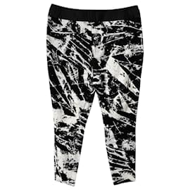 Helmut Lang-Helmut Lang Marble Jogger Pants in Black and White Rayon-Black