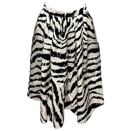 MSGM – Midirock mit Zebra-Print aus Viskose in Schwarz und Weiß Andere Python drucken