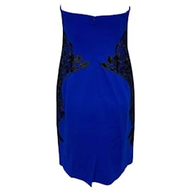 Diane Von Furstenberg-Diane Von Furstenberg Isabella Bodycon Strapless Dress in Blue Triacetate-Blue