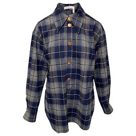 See by Chloé See By Chloe Camicia di flanella a quadri in lana blu Blu