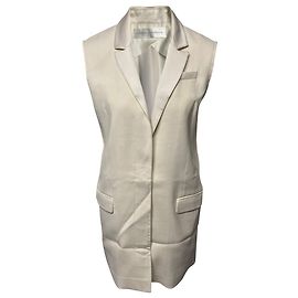 Victoria Victoria Beckham Vestido Blazer Sem Mangas em Branco Viscose Branco