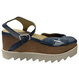 Stella Mc Cartney Stella McCartney Elyse Hackney Star Sandali con plateau in pelle blu Blu