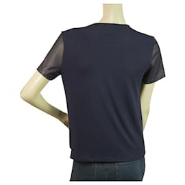 Armani Exchange-Devant Armani Exchange en similicuir violet avec. Zipper T-shirt Top Taille S/ P-Violet