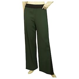 Karl Lagerfeld-Karl Lagerfeld pantalones de chándal verdes con logo lateral y botones a presión - sz 38-Verde oscuro