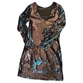 Robe Zara à Strass Noirs Reflets Verts Noir