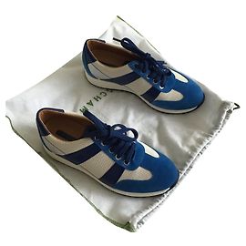 Longchamp camurça e lona de tênis Azul