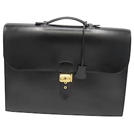 Hermès-HERMES DEPECHES BAG GM BOX BLACK-Black