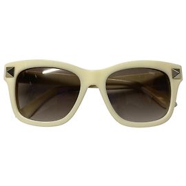 Gafas de sol Valentino Rockstud en acetato marfil Blanco