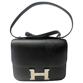 Hermès-Hermes Constance 18 em couro preto epsom-Preto
