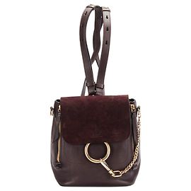 Chloé Chloe Brown Faye Leather Backpack Brown Dark brown