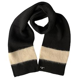 Tory Burch Sciarpa di lana nera Nero